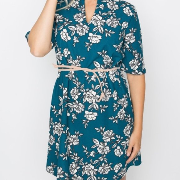 Amelia James AJ Salina dress plus size XXXL 3XL floral green - Picture 2 of 9